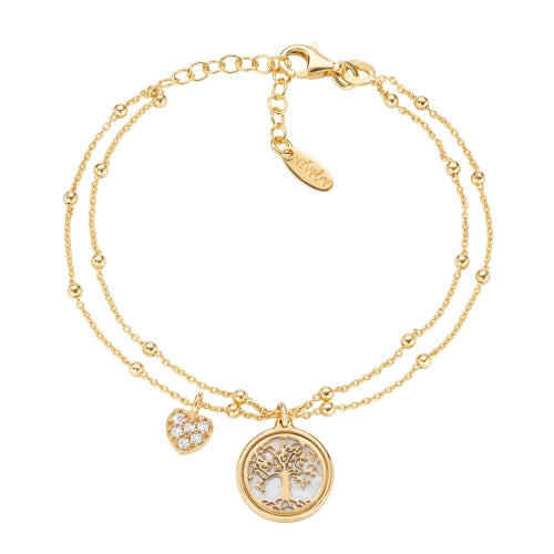 Tree of Life Charm Bracelet in Sterling Silver with White Mother-of-Pearl