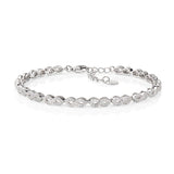 Infinity Chain Bracelet in Sterling Silver with White Zirconia
