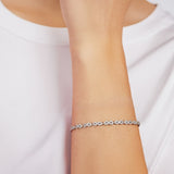 Infinity Chain Bracelet in Sterling Silver with White Zirconia