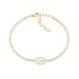 Bracelet with White Enameled Miraculous Mary Medal