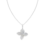 Charm Necklace in Sterling Silver with White Zirconia