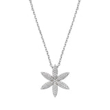 Charm Necklace in Sterling Silver with White Zirconia