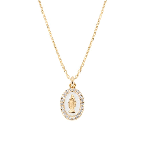 Miraculous Mary Charm Necklace in Sterling Silver