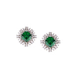 Cushion-Cut Lady Stud Earrings in Sterling Silver