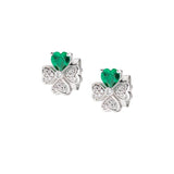 Quadricuore Stud Earrings in Sterling Silver