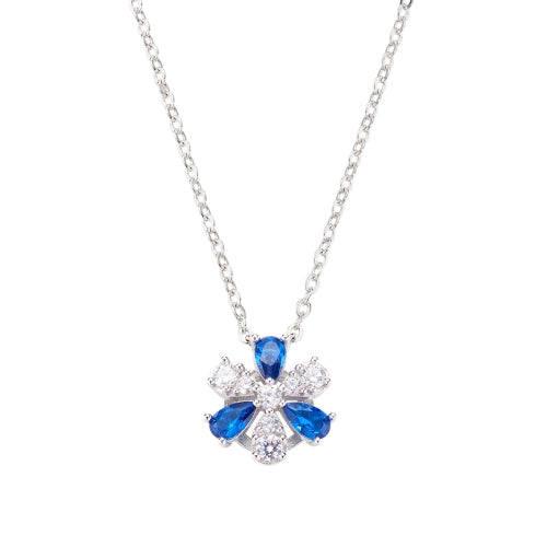 Blue and White Daisy Stardust Earrings in Sterling Silver
