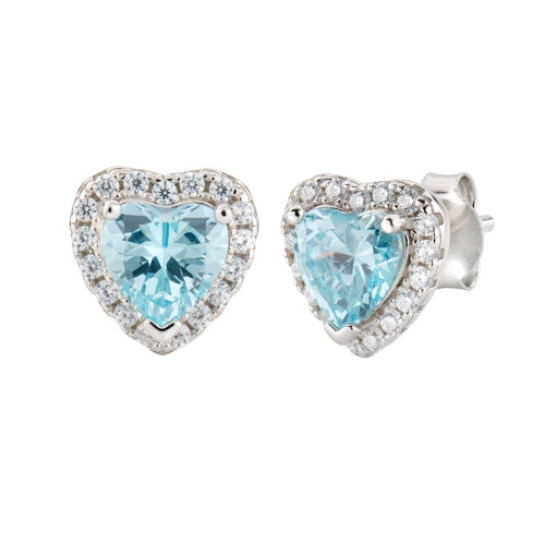 Stud Earrings in Sterling Silver with Zirconia