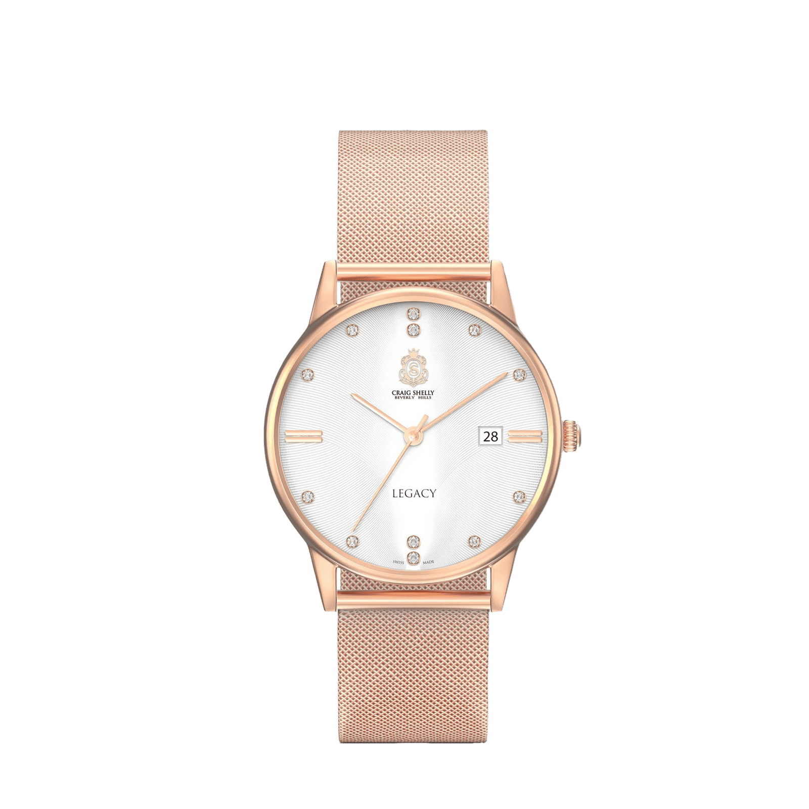 [LLOYD] 韓国☆Fullstone Round Rose Gold Mesh Watch Heritage Gold with Gold Mesh – Hartley Watches