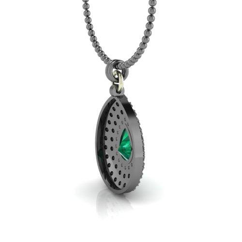 Silver Pendant Green Hydro Black Spinels and White Topaz - Craig Shelly